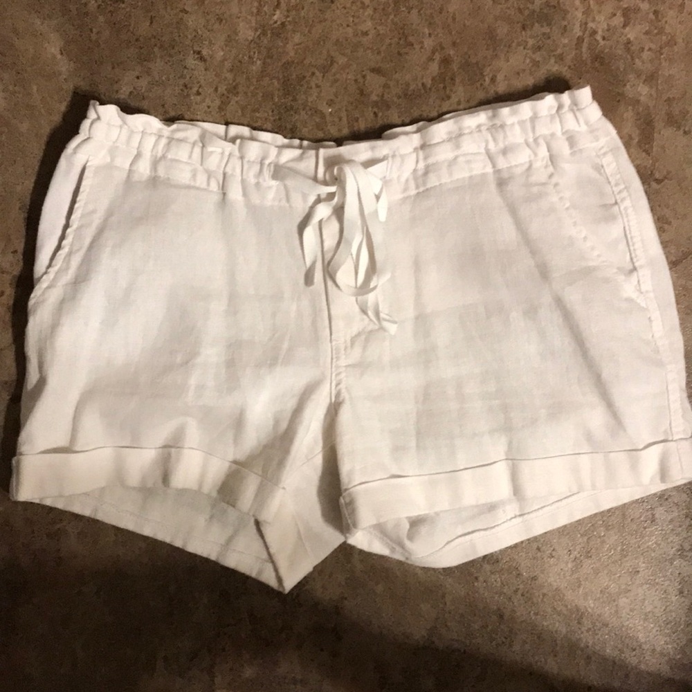 Old navy white linen tie shorts